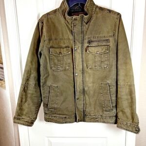 Vintage Levi's Men's‎ Canvas Denim Jacket Army Green L Rugged Utility Workwear